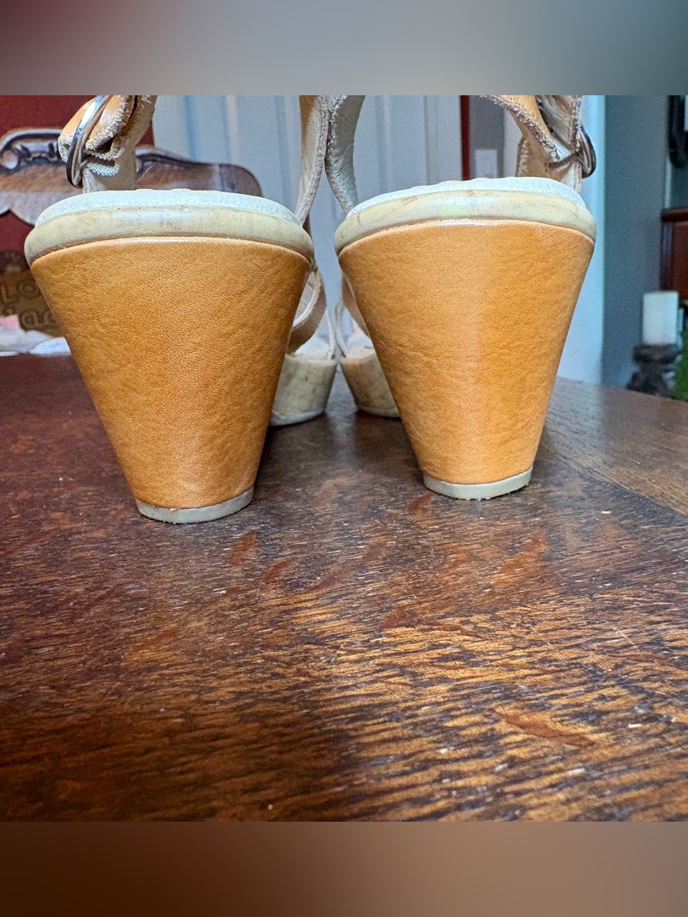 Pikolinos Stitched Floral Leather Wedge Sandals EU 38 - Picture 3 of 7
